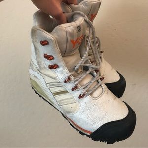 Cream Y-3 Yohji Yamamoto adidas high-top sneakers